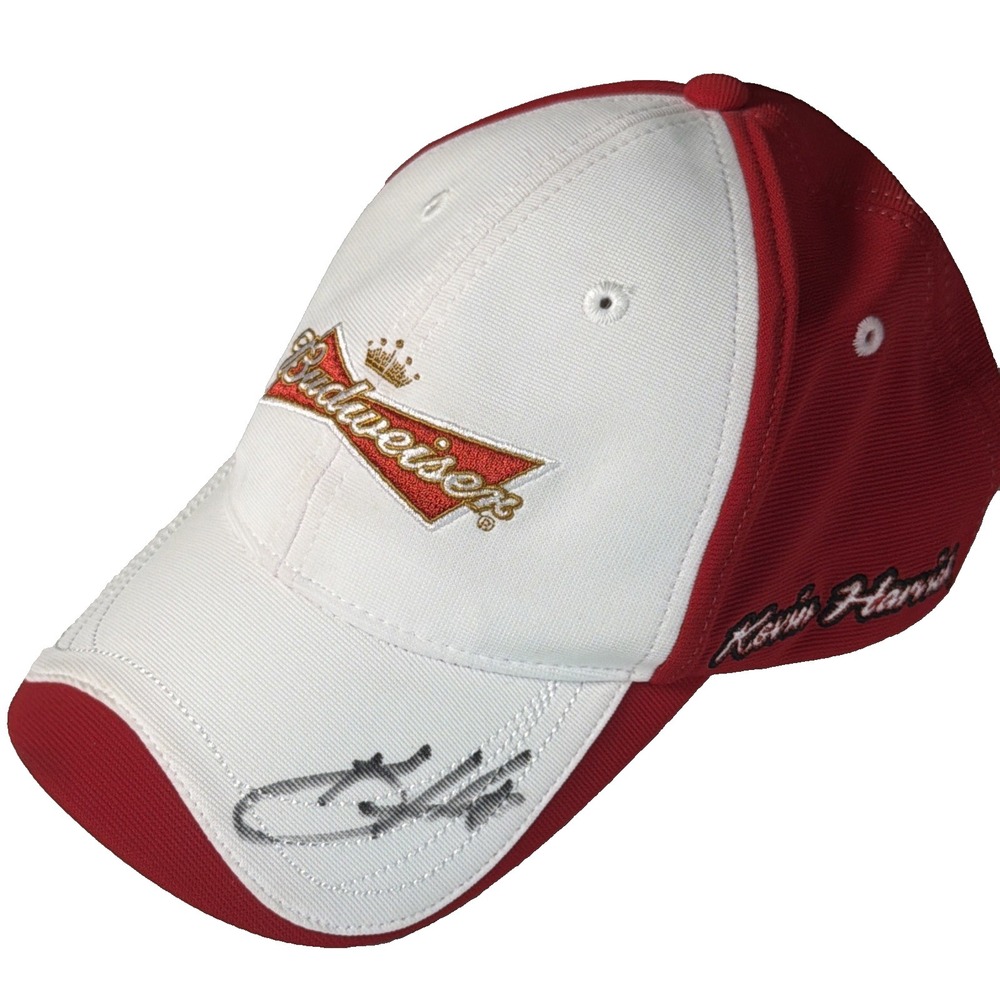 NASCAR Hat Budweiser Kevin Harvick Stewart-Haas Racing Pit Cap Collection Signed